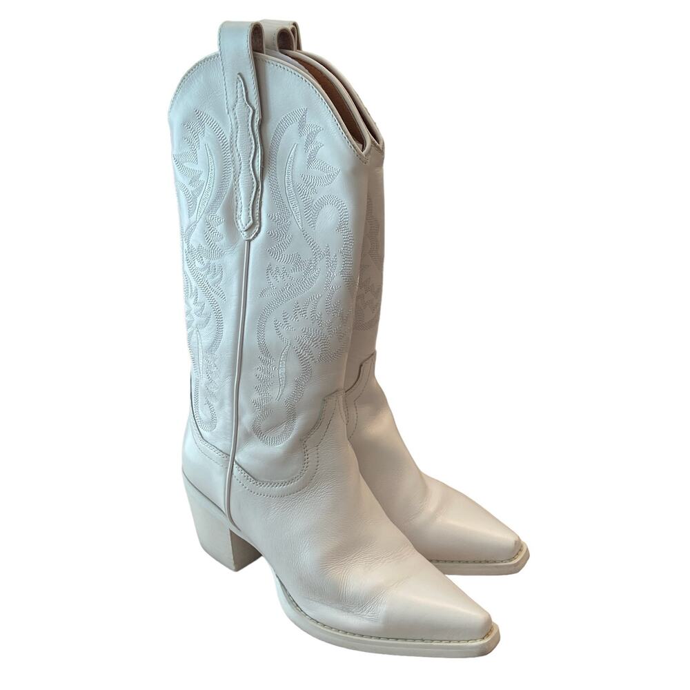 Jeffrey Campbell Cowboy Dagget Western Boots Leather Festival Boho Going Out 7 - Picture 4 of 12